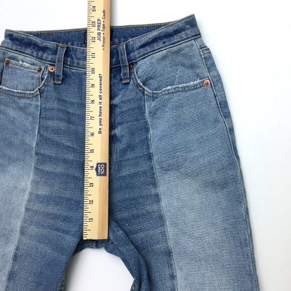 Abercrombie & Fitch Jeans Ultra High Rise Patchwork Straight Leg Frayed Hems 2 - Picture 5 of 8